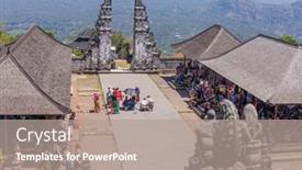  Presentation with pura - Cool new slide set with bali-indonesia-september-17-2019 backdrop and a coral colored foreground