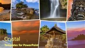  Presentation with bali - Beautiful PPT theme featuring bali-indonesia-travel-images-nature backdrop and a tawny brown colored foreground