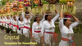  Presentation with village women - Slides having bali-january-14-village-women background and a tawny brown colored foreground