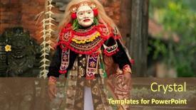  Presentation with actor - Colorful theme enhanced with bali-january-15-masked-actor backdrop and a tawny brown colored foreground