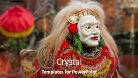  Presentation with actor - Presentation theme with bali-january-15-masked-actor background and a tawny brown colored foreground