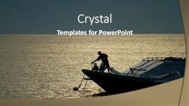  Presentation with anchors - Audience pleasing theme consisting of bali-january-16-ferry-boatman backdrop and a ocean colored foreground