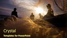  Presentation with fishing nets - PPT theme consisting of bali-january-16-life background and a  colored foreground