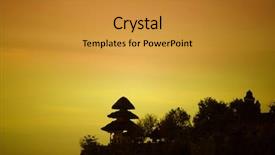  Presentation with bali - Cool new presentation theme with airport at sunset with lit city skyline backdrop and a tawny brown colored foreground.