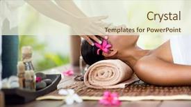  Presentation with facial - Presentation with balinese - spa massage facial massage outdoor background and a cream colored foreground