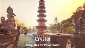  Presentation with indonesia - Beautiful theme featuring balinese - water palace bali indonesia backdrop and a tawny brown colored foreground