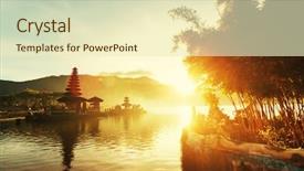  Presentation with culture indonesia pura ulun danu - Presentation with bride holding a round bouquet of cream roses small background and a coral colored foreground