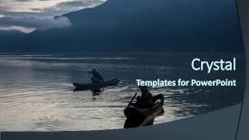  Presentation with lake fish - Presentation featuring fish in traditional paddle boat background and a navy blue colored foreground