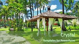  Presentation with holidays - Beautiful PPT theme featuring balinese relaxing holidays backdrop and a tawny brown colored foreground