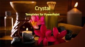  Presentation with lighting - PPT layouts featuring balinese spa setting low lighting background and a tawny brown colored foreground