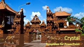  Presentation with indonesia - Beautiful presentation theme featuring balinese temple indonesia backdrop and a tawny brown colored foreground