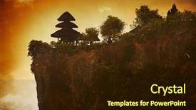  Presentation with stormy sky and dark clouds - Amazing presentation theme having balinese temple uluwatu and dark backdrop and a wine colored foreground
