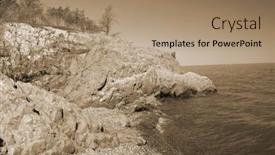  Presentation with kazakhstan - PPT theme featuring balkhash-lake-central-kazakhstan-near background and a  colored foreground