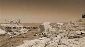  Presentation with ballistic - Slide deck enhanced with balkhash-lake-central-kazakhstan-near background and a  colored foreground