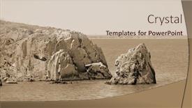  Presentation with missile - PPT theme having balkhash-lake-central-kazakhstan-near background and a soft green colored foreground