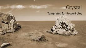  Presentation with missile - Presentation theme enhanced with balkhash-lake-central-kazakhstan-near background and a coral colored foreground