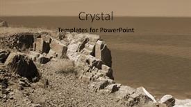  Presentation with kazakhstan - PPT theme with balkhash-lake-central-kazakhstan-near background and a coral colored foreground