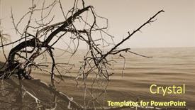  Presentation with kazakhstan - Presentation theme consisting of balkhash-lake-central-kazakhstan-near background and a tawny brown colored foreground