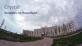  Presentation with ballistic - Slides having balkhash-resort-balkhash-lake-central background and a sky blue colored foreground