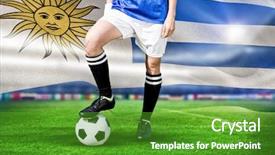  Presentation with uruguay - Colorful slide deck enhanced with ball against digitally generated uruguay backdrop and a shamrock green colored foreground