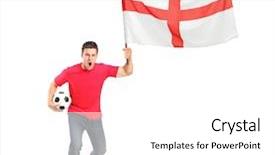  Presentation with english - Cool new slides with ball and english flag backdrop and a white colored foreground