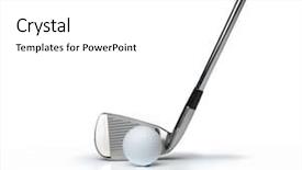  Presentation with club - PPT theme with ball and golf club background and a white colored foreground