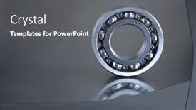  Presentation with bearing - Slide deck featuring ball-bearing on a polished steel surface background and a gray colored foreground