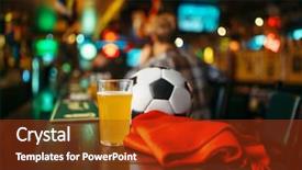  Presentation with sports bar sports bar - Beautiful presentation theme featuring golden team - ball beer and scarf backdrop and a tawny brown colored foreground