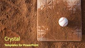  Presentation with base - Presentation consisting of baseball on a base covered background and a tawny brown colored foreground