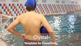  Presentation with water polo - Cool new presentation design with ball for water polo backdrop and a  colored foreground