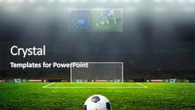 Presentation with football stadium - Audience pleasing presentation theme consisting of ball games - night game at the stadium backdrop and a dark gray colored foreground