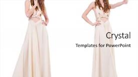  Presentation with dress ethics - Cool new slide deck with ball gown - man in white dress isolated backdrop and a sky blue colored foreground