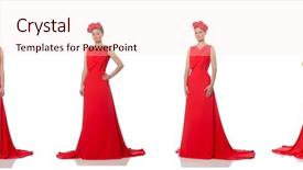  Presentation with 3d brain model - Audience pleasing PPT theme consisting of ball gown - pretty caucasian model in red backdrop and a lemonade colored foreground