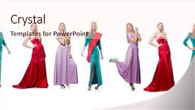  Presentation with fashion - PPT theme with ball gown - set of photos in fashion background and a lemonade colored foreground
