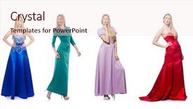  Presentation with fashion - Theme enhanced with ball gown - set of photos in fashion background and a sky blue colored foreground