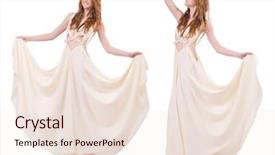  Presentation with old fashion photo album - Slide set enhanced with ball gown - set of photos in fashion background and a lemonade colored foreground