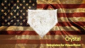  Presentation with baseball home plate - Colorful presentation design enhanced with ball homeplate representing american sports backdrop and a tawny brown colored foreground