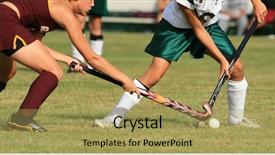  Presentation with field hockey - Theme enhanced with ball in a field hockey background and a yellow colored foreground