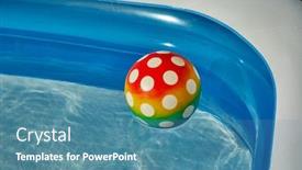  Presentation with sunshine - Presentation with ball-in-a-garden-inflatable background and a teal colored foreground