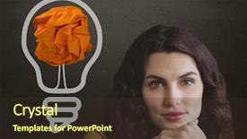  Presentation with light bulb - Cool new PPT theme with ball in front of blackboard backdrop and a  colored foreground