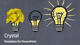  Presentation with light bulbs - Amazing PPT layouts having ball in front of blackboard backdrop and a  colored foreground