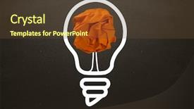  Presentation with light bulb - Slide deck consisting of ball in front of blackboard background and a  colored foreground