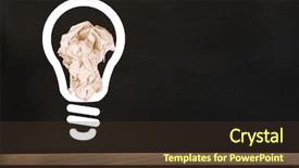  Presentation with alternative energy idea light bulb - Presentation theme featuring ball in front of blackboard background and a tawny brown colored foreground