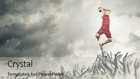  Presentation with basketball basketball hoop sport ball - Slide set having ball in hands jumping high background and a light gray colored foreground