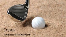  Presentation with copy space - Presentation theme consisting of golf ball in trap background and a coral colored foreground