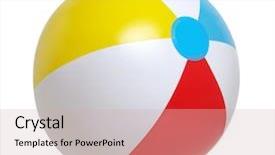  Presentation with beach ball - Presentation design featuring ball isolated on a white background and a soft green colored foreground