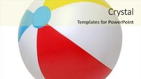  Presentation with beach ball - Presentation design featuring ball isolated on a white background and a yellow colored foreground