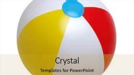  Presentation with beach ball - Presentation theme with ball isolated on a white background and a gold colored foreground