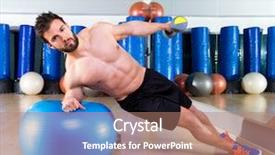  Presentation with abdominal - Presentation design enhanced with circuit training - fitball abdominal side push ups background and a  colored foreground