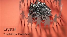  Presentation with human rights - Amazing presentation design having ball of metal chain backdrop and a red colored foreground